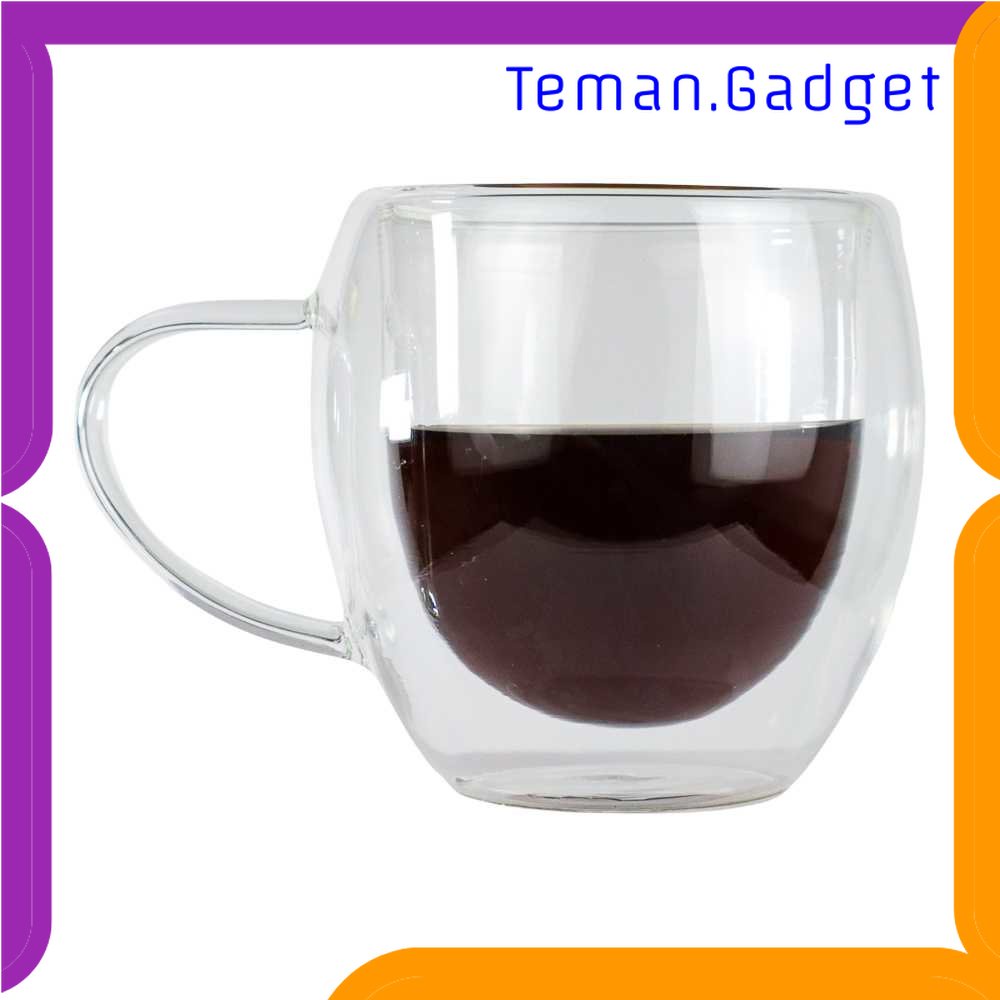 TG - DPR One Two Cups Cangkir Kopi Anti Panas Double-Wall Glass Round