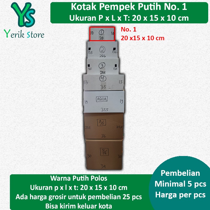 

Kotak Kardus Karton Packing Pempek Putih No. 1 GROSIR
