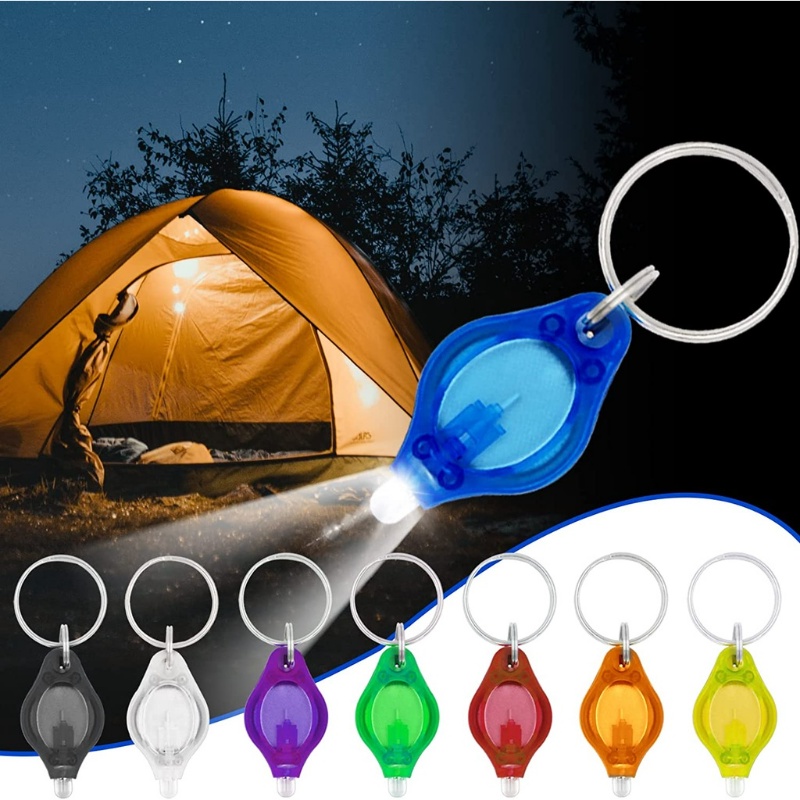 Portabel 4warna Keyring Light Torch Emergency Camping Lamp Outdoor Lampu Ransel Pencahayaan Rumah Mini Gantungan Kunci Senter Senter LED Keychain Kreatif