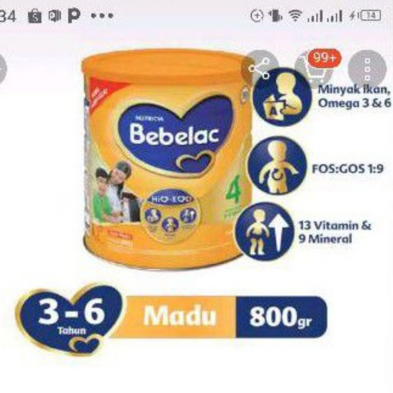 bebelac 4 vanila madu 800g