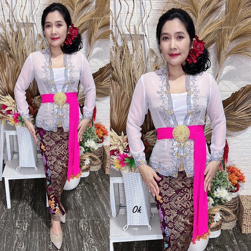 kebaya jadi bordir motif padi