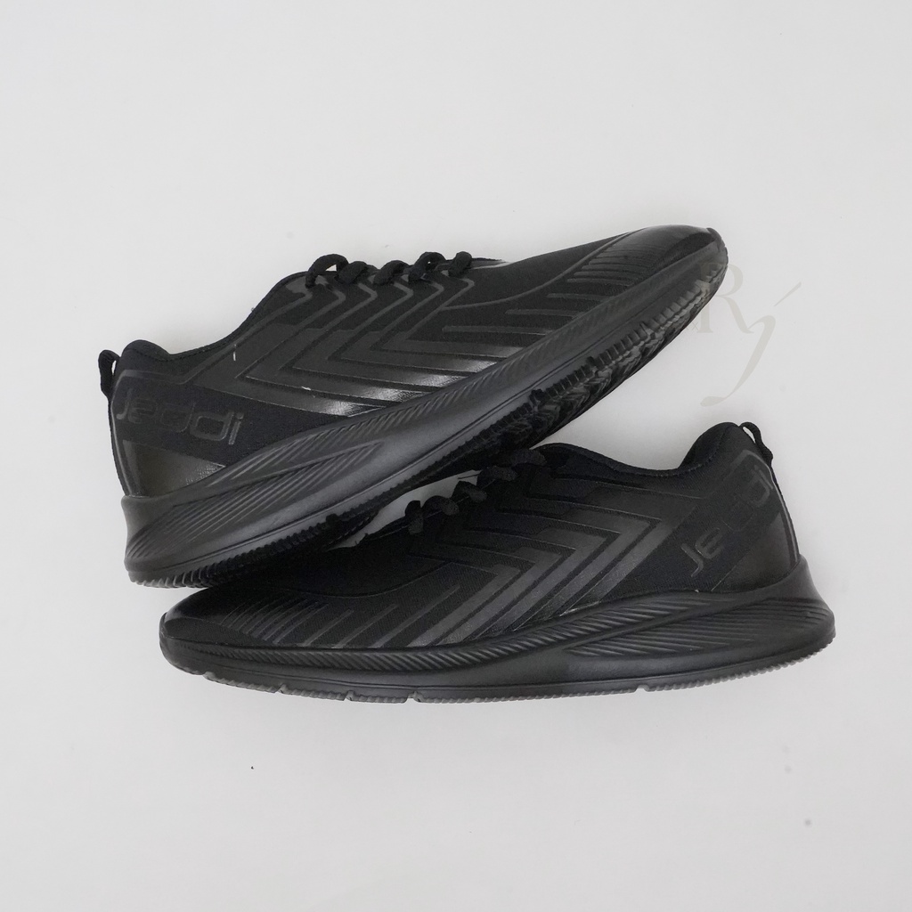 JEDDI [MARK 601] Sepatu Sekolah Sepatu Kerja Hitam Polos Sepatu Casual Sneakers Sepatu Olahraga