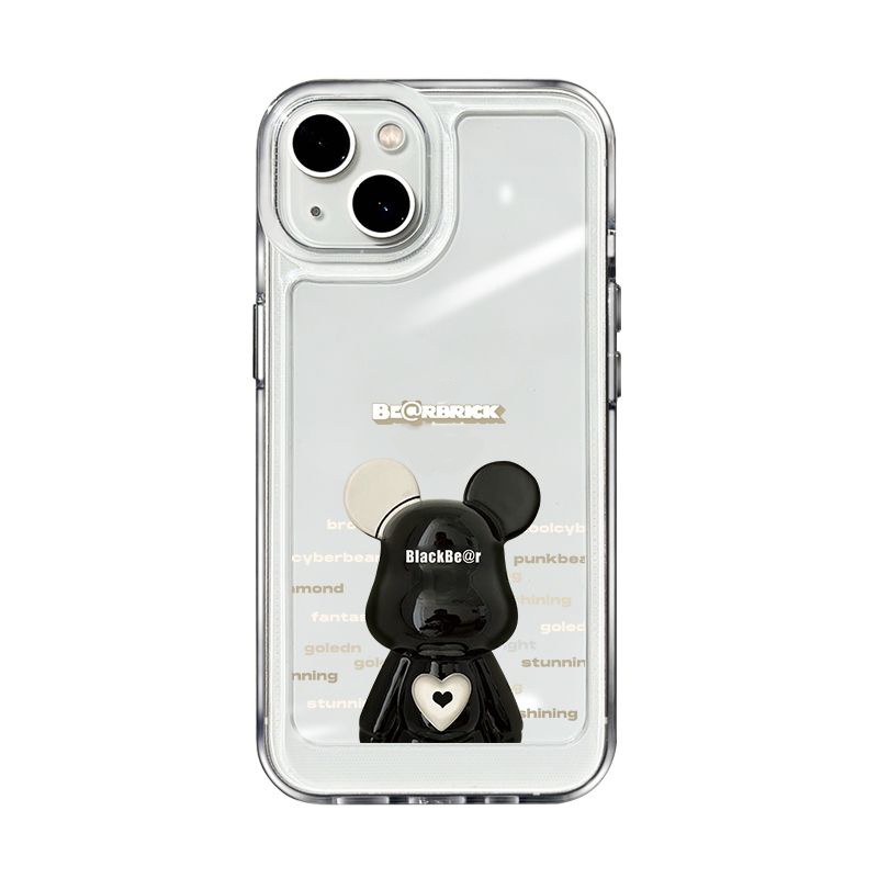 IPHONE Power Bear Shockproof Soft Phone Case Kompatibel Untuk Iphone11 14 13 12 Pro XS Max X XR 78 6 6S Plus Casing Transparan Silikon TPU Cover