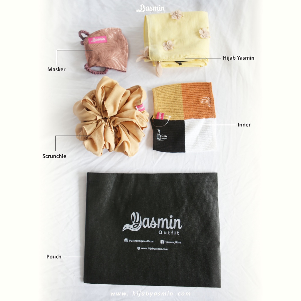 Paket Hijab Kit Segiempat Exclusive By Yasmin Hijab Kerudung Segiempat Voal Premium