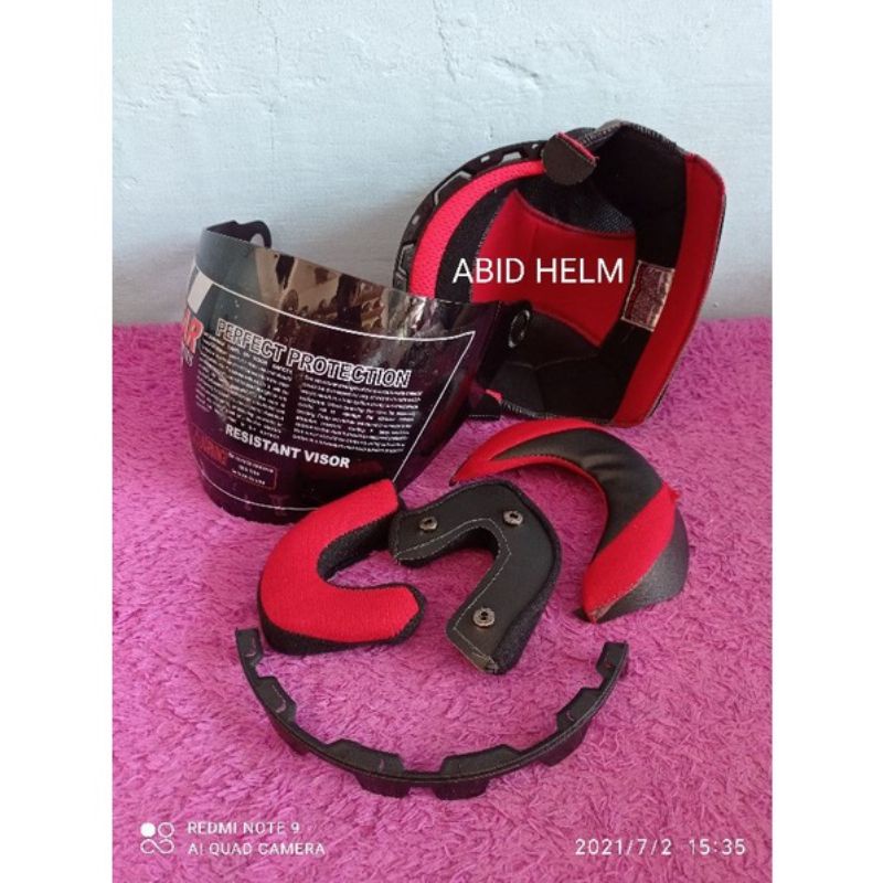 Busa helm nhk predator fullset dan kaca visor helm warna hitam