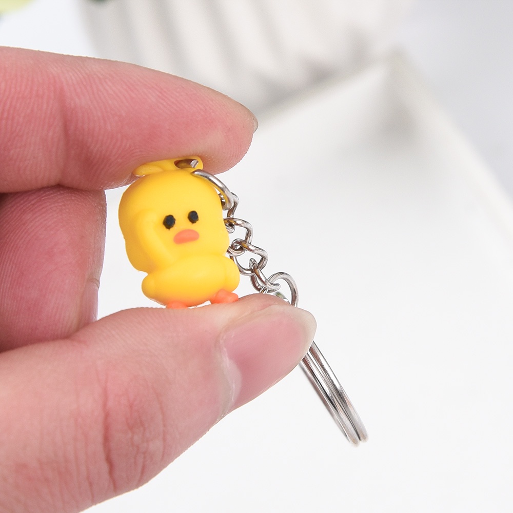 Wanita Populer Gantungan Kunci Aksesoris Untuk Gantungan Kunci Mobil, Tas Pria Key Ring Kreatif Lucu Kartun Keychain Lucu Mini Bebek Kuning Keychain Dekorasi Liontin