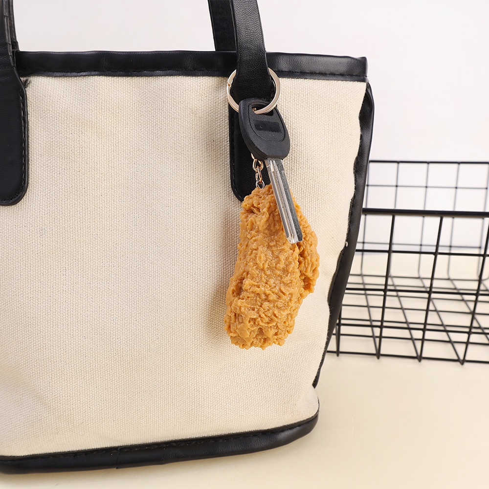 Gantungan Kunci Aksesoris Untuk Mobil Keyring, Tas Simulasi Makanan Keychain French Fries Chicken Nuggets Keychain Dekorasi Liontin Wanita Kreatif Populer Pria