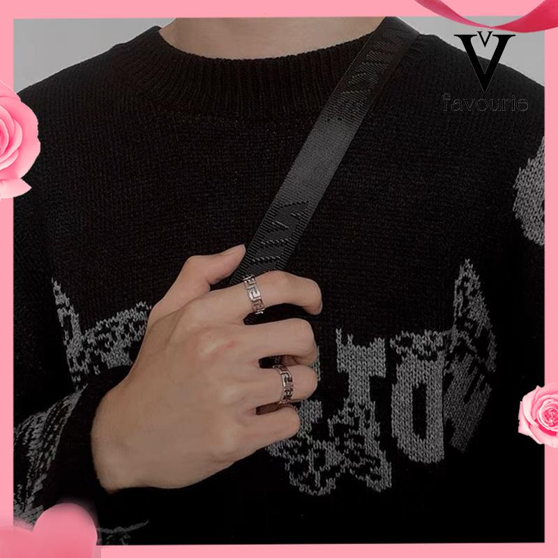 CODCODCincin Pola Zuma Cincin Pola Silver Aesthetic Ring Cincin Aesthetic Cincin Estetik Cincin Titanium Cincin Pria Cincin Wanita-FA-FA