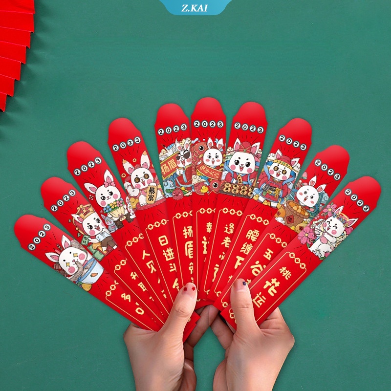 Kelinci Amplop Merah2023Kepribadian Kantong Uang Berkat Tahun Baru Tas 12 Pcs Pernikahan Ulang Tahun Festival Musim Semi Hongbao [ZK]