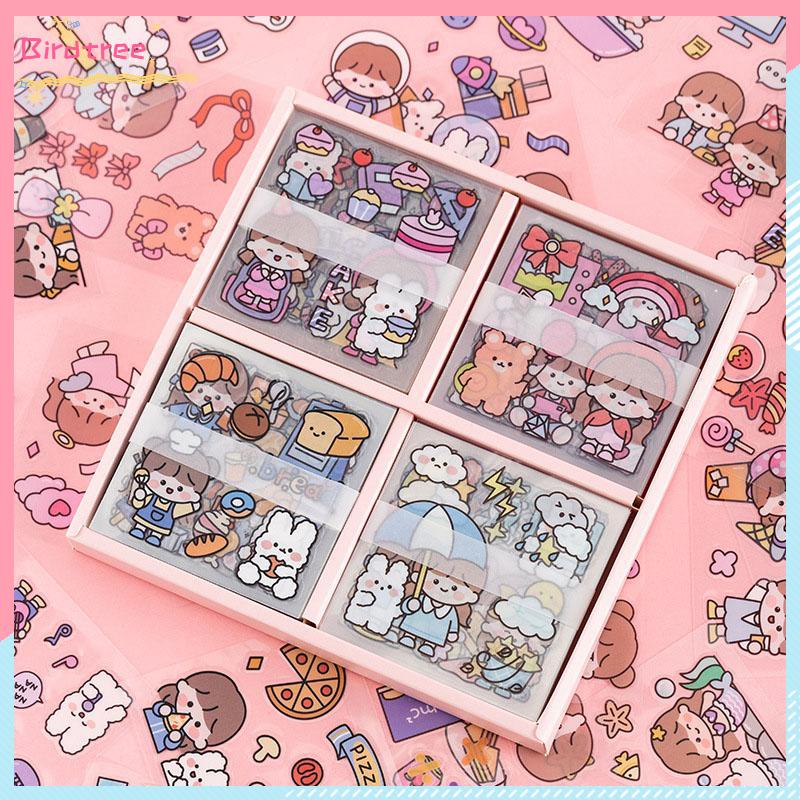 

[Readystock❤️COD]Gadis kartun lucu akun tangan termos stiker stiker tahan air hewan peliharaan- BS