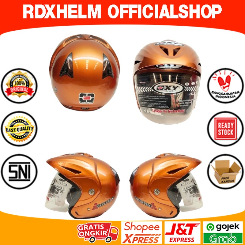 Helm half face/helm retro SNI OXY Astillo XR Solid double visor