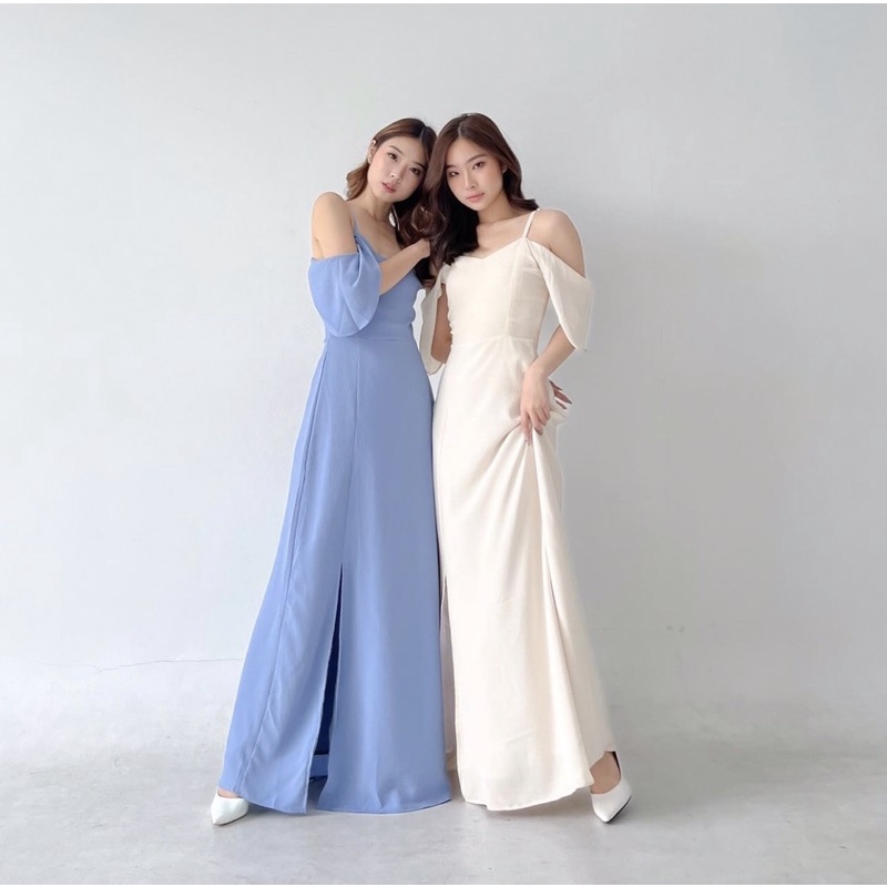 BROOKLYN BRIDESMAID DRESS SEXY KOREA WITH FURING - PROM NIGHT GOWN - pMAXI DRESS KONDANGAN - DRESS PESTA SEXY MEWAH - WEDDING DRESS - DRESS PAGER AYU - HADIAH / KADO ULTAH CEWEK