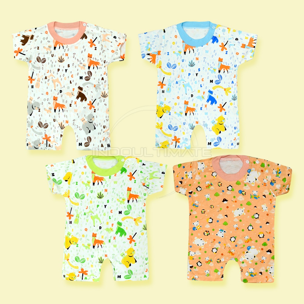 [0-6 Bln] Jumper Pendek Bayi BC-041KK Jumsuit Pendek Jumpsuit Bayi Baju Bayi Anak Baru Lahir Laki Laki Perempuan Balita Baju Piyama Setelan Baju Bayi Set Pakaian Bayi Anak Bayi Pakaian Anak Bayi Balita Baju Harian Baju Tidur Bayi