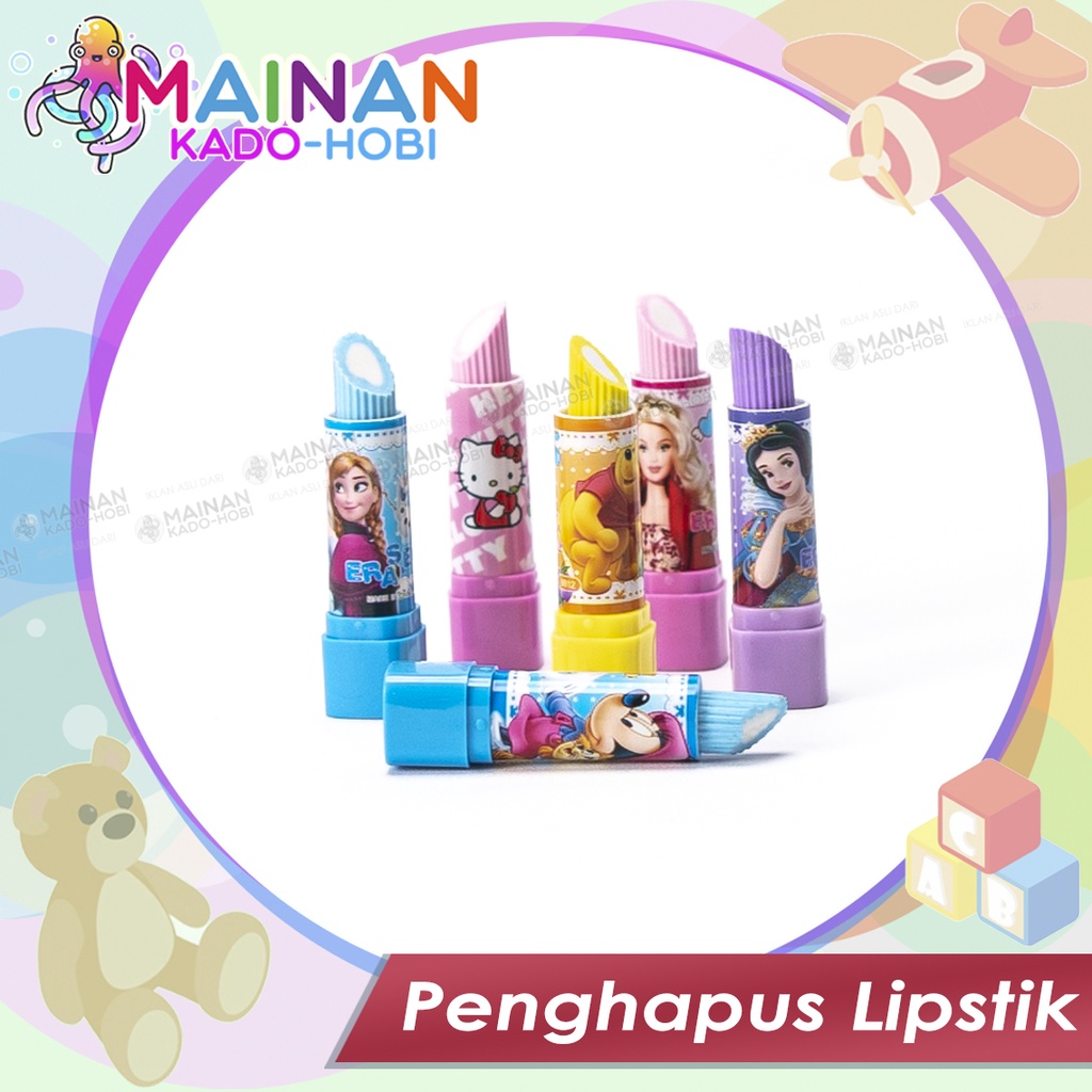 MAINAN ANAK ERASE PENGHAPUS LIPSTIK KARET KARAKTER PEREMPUAN