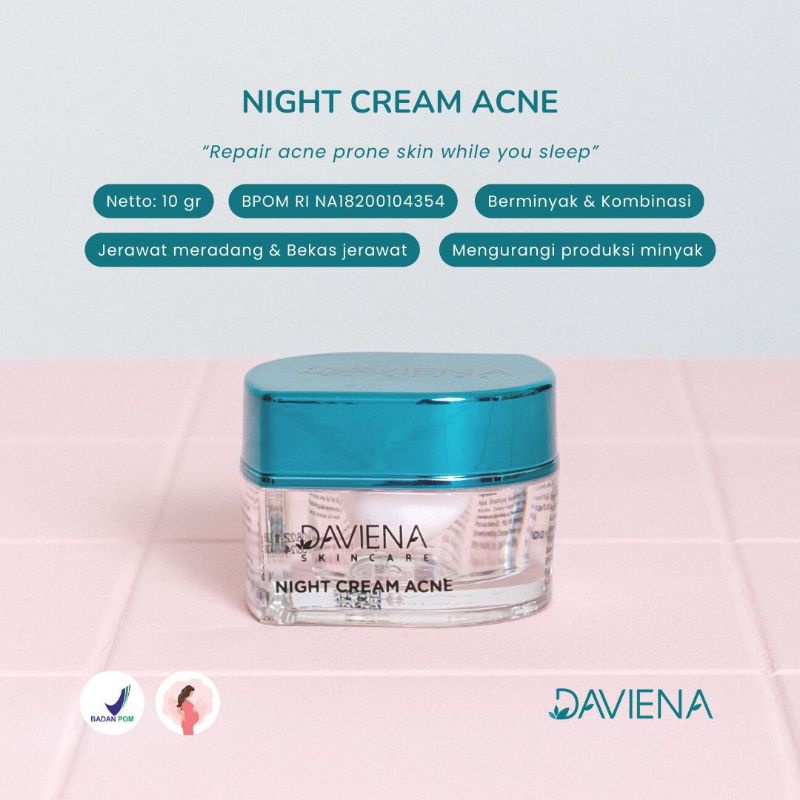 NIGHT CREAM ACNE SERIES DAVIENA SKINCARE | Daviena skincare night cream original  daviena skincare original