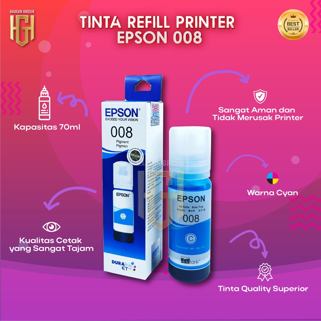 1 SET 4 PCS Tinta Epson 008 Tinta Printer L6550 L6580 L15150 L15160