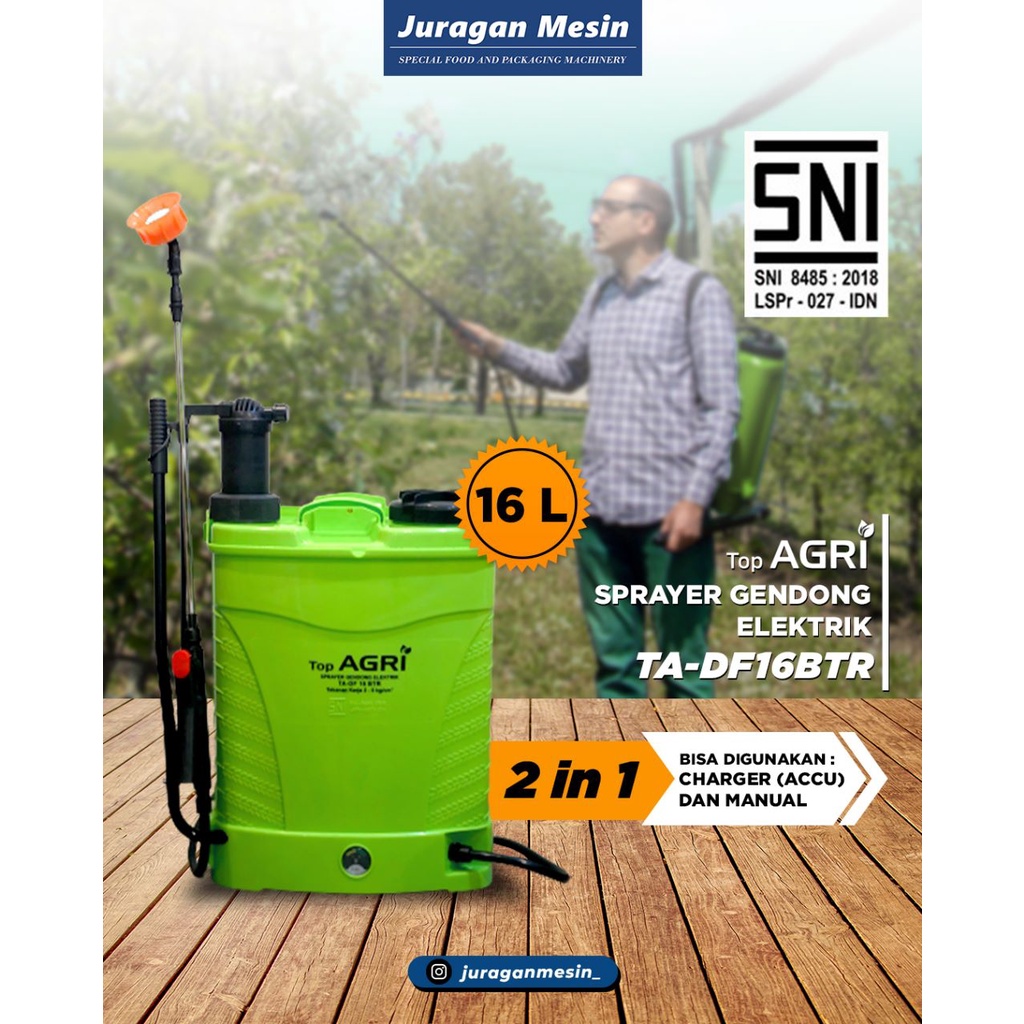 NEW Tangki Semprot Hama TOP AGRI Knapsack Electric Sprayer Double Semprot Hama SNI TA-DF16BTR