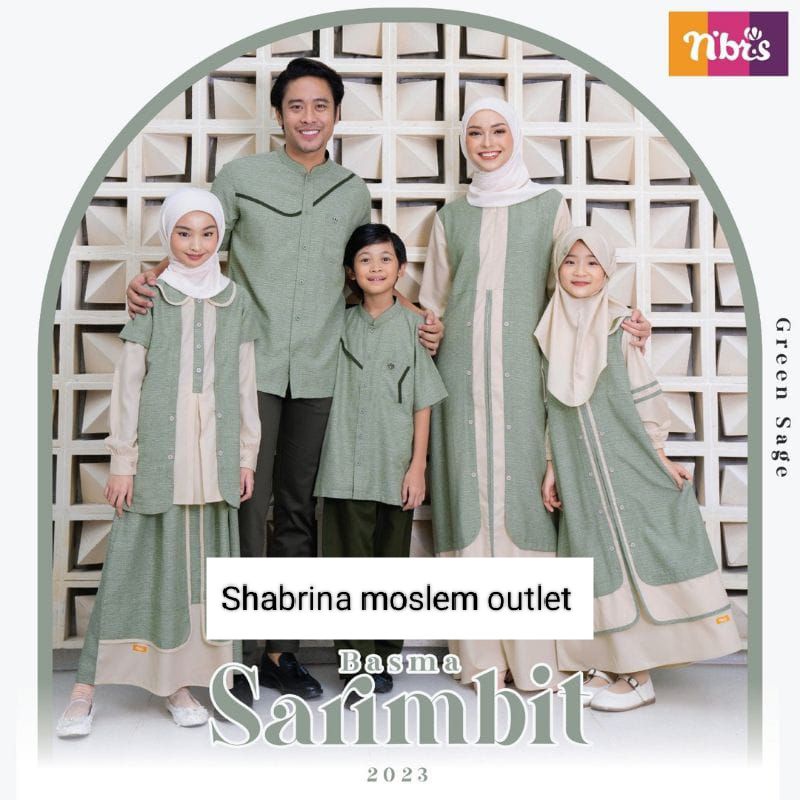Sarimbit Nibras Basma Sage Green || Koko Kids || Koko Anak Laki Laki || Sarimbit Keluarga Terbaru Ni