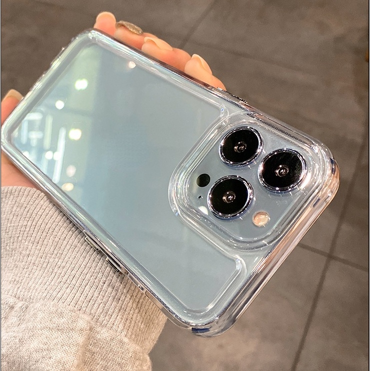 IPHONE Shockproof Soft Phone Case Kompatibel Untuk Iphone14 13 12 11 Pro XS Max Casing XR X8 7 6S Plus SE Silikon TPU Transparan Cover