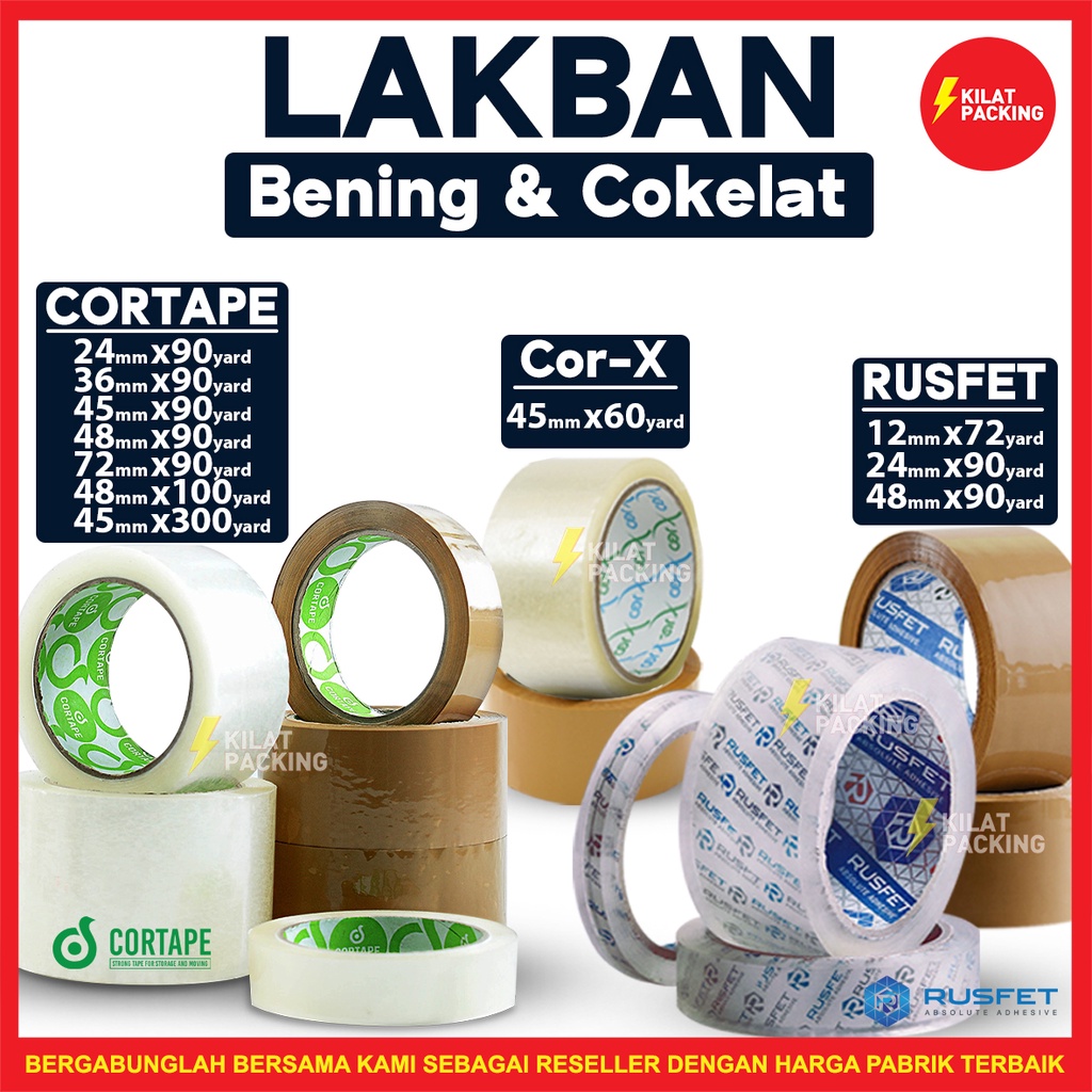 

Lakban Bening Isolasi Coklat Solatip Plakban Selotip Satuan