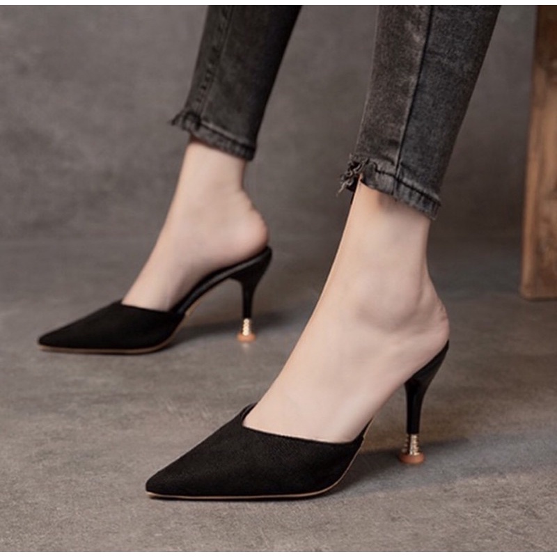 Heelsslop Sh6 sendal wanita import realpict