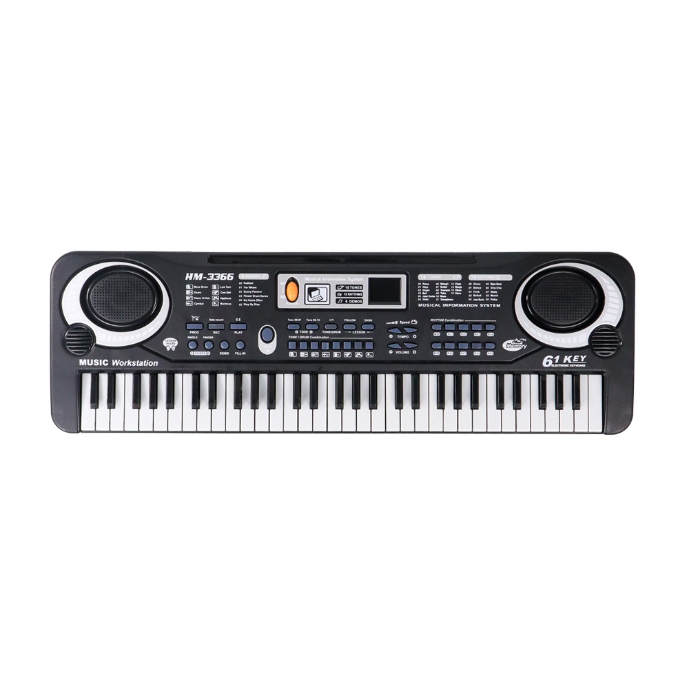 Toddi Digital Electronic Keyboard 61 Keys - MQ-6106 - Black - OMSKEGBK