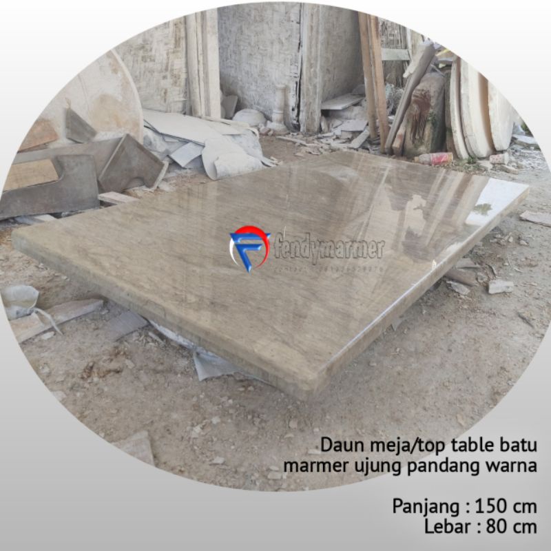 Daun meja kotak batu marmer grey perlato 150x80