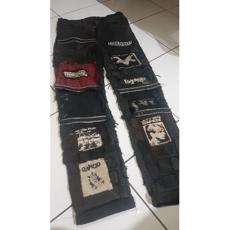 Celana D-Beat / Punk / Dressan Full Emblem + Sleting + Gentengan