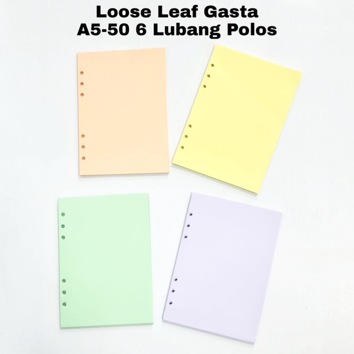 

PRO Loose Leaf GASTA A5-50 6 Ring Warna 80gr/Kertas Binder - Polos, Peach
