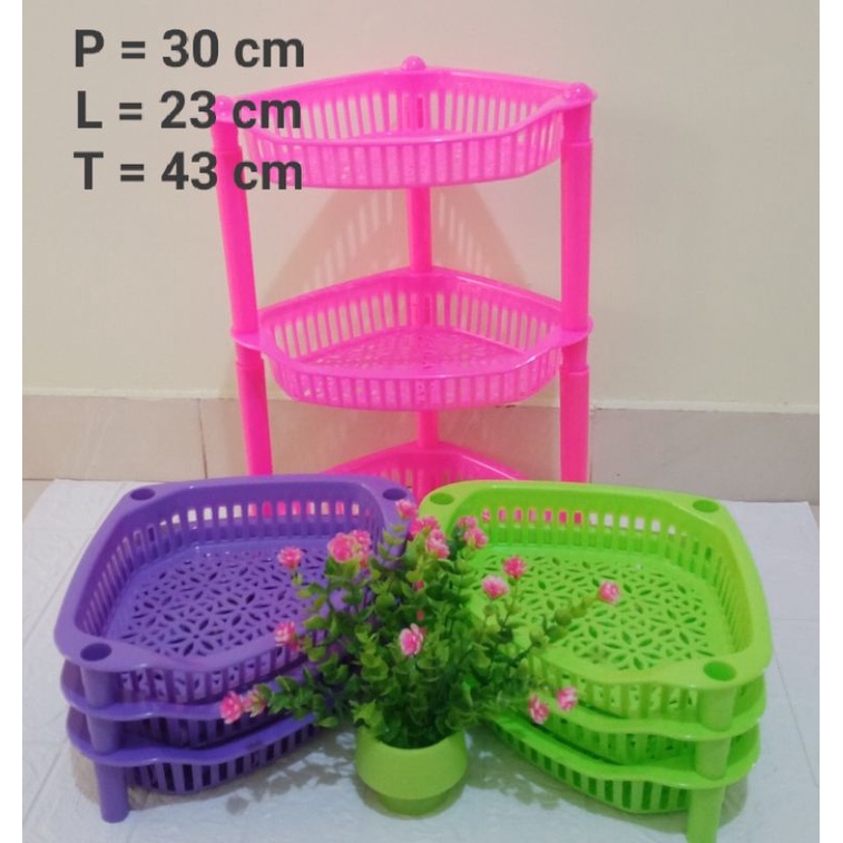 Rak minion segitiga / rak segitiga serbaguna 3 susun / rak bumbu segitiga / rak sudut