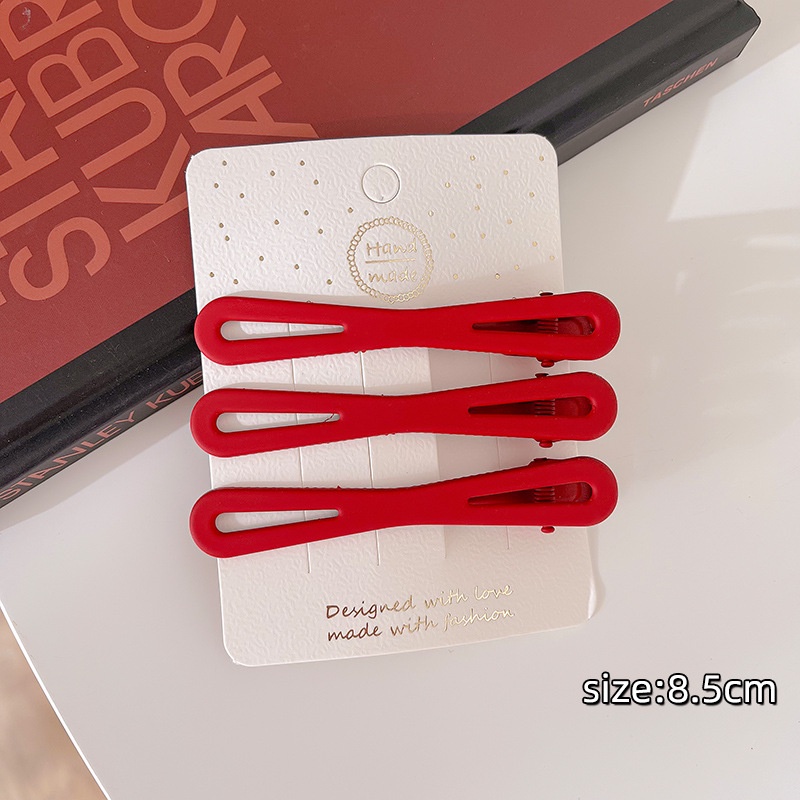 Klip Rambut Merah Tahun Baru Poni Dahi Depan Perempuan Kartu Cubit Samping Di Tahun Tahun Baru, Hiasan Kepala Klip Kecil Duckbill Temperamen Sederhana