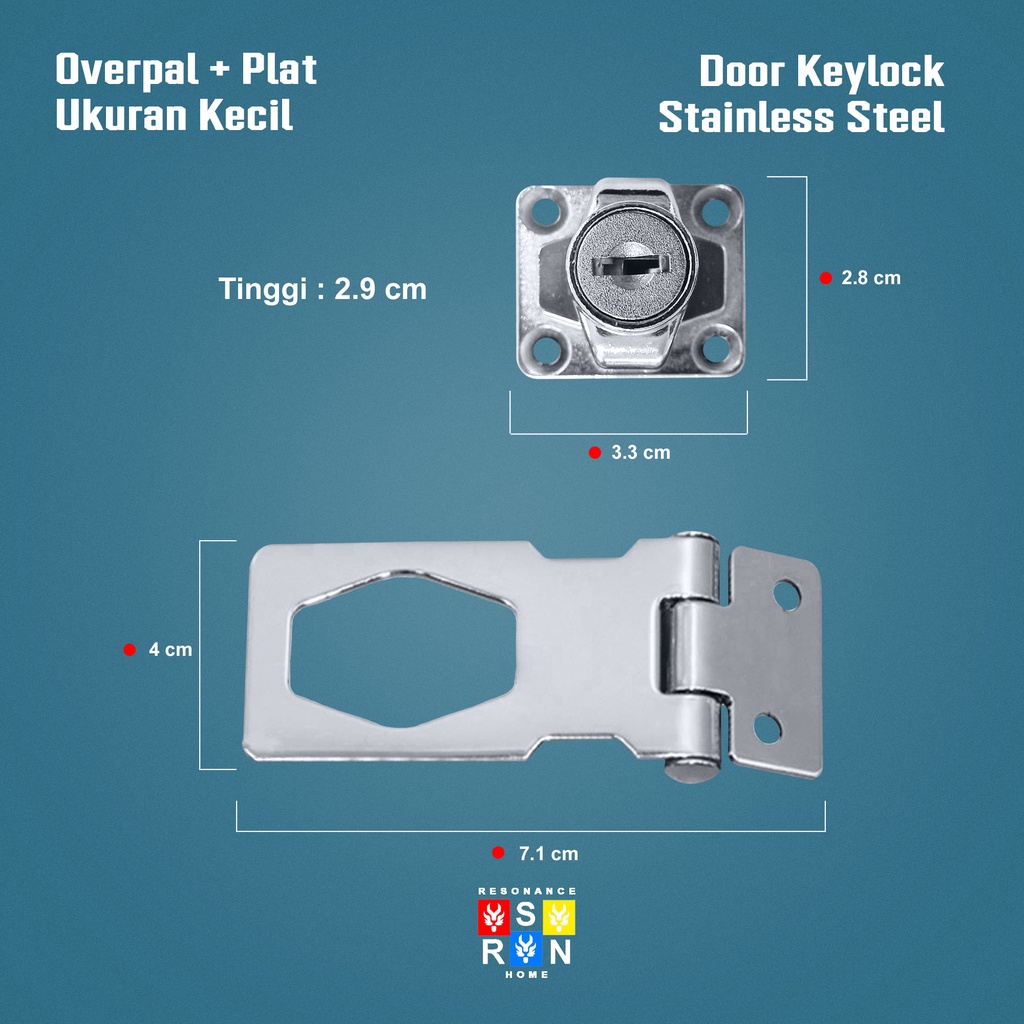 Overpal + Plat Tebal Kecil 2.5 Inch / Overpal Stainless Tebal Resonance Home