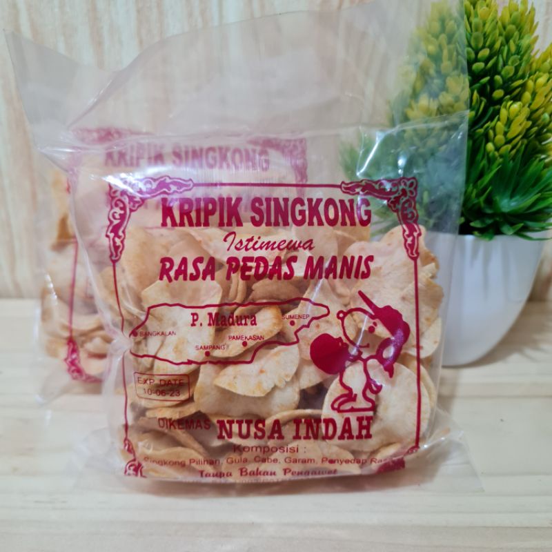 

KRIPIK SINGKONG MADURA PEDAS MANIS 300gr BULAT BESAR