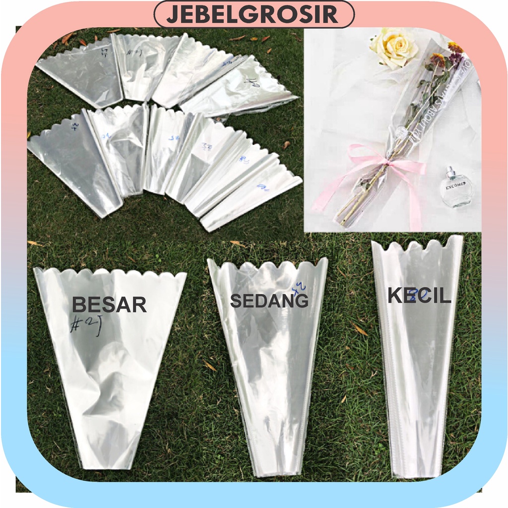 COD Wrapping Plastik Buket Mawar Ecer Per Pcs Bungkus plastik BungaTangkai Per Satuan KB6161