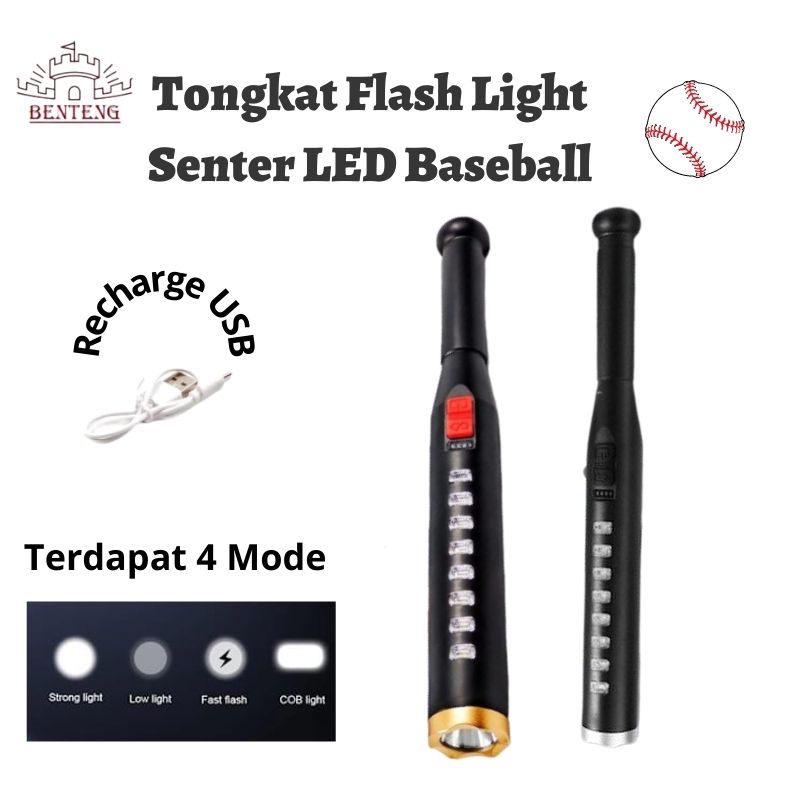 LSB8 - Tongkat Flashlight Senter Tongkat Baseball Multifungsi Original