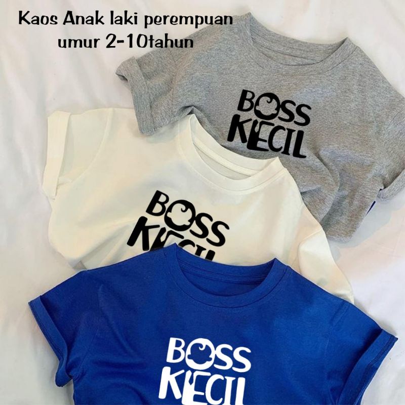 Baju Kaos Anak Umur 2-10 tahun Kaos Anak Laki Laki &amp; Perempuan Bos Kecil