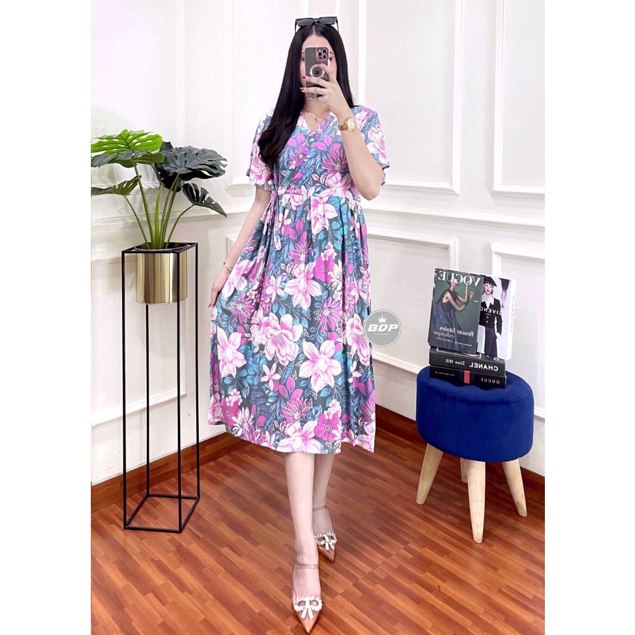 Dress Kimono Rayon Busui | Baju Tidur Wanita Daster Kekinian Kancing Depan