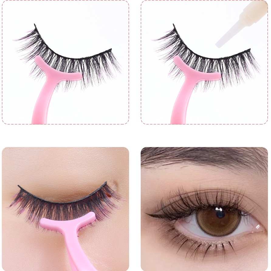 [Harga Grosir] 1pcs Cherry Blossom Pink Lash Aplikator Clip Penjepit Bulu Mata Palsu Assist Plastic Lashes Forceps Eyelash Aid Tool Alat Makeup Untuk Wanita