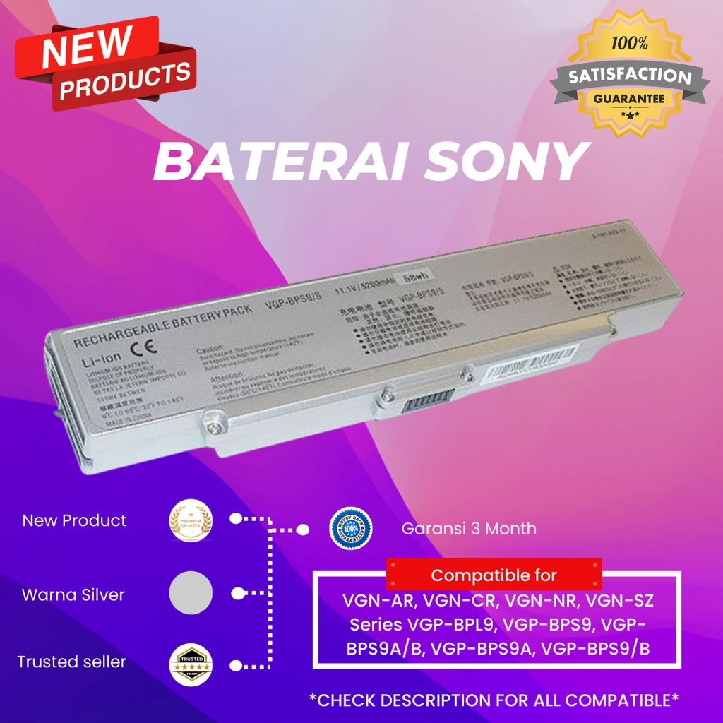 Baterai Laptop Oem Sony VAIO VGN-AR, VGN-CR VGN-SZ
