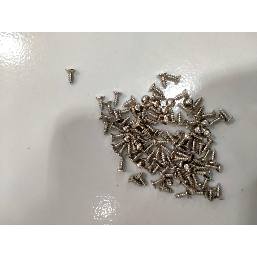 Sekrup Kecil Baut Mur 4 x 5mm Isi 100Pcs Kepala Pipih