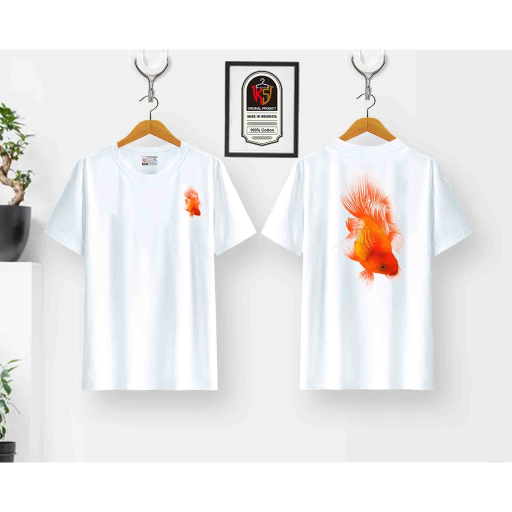 KAOS IKAN KOKI PRINT DTF T-SHIRT LENGAN PENDEK COTTON COMBED | Safa kaos