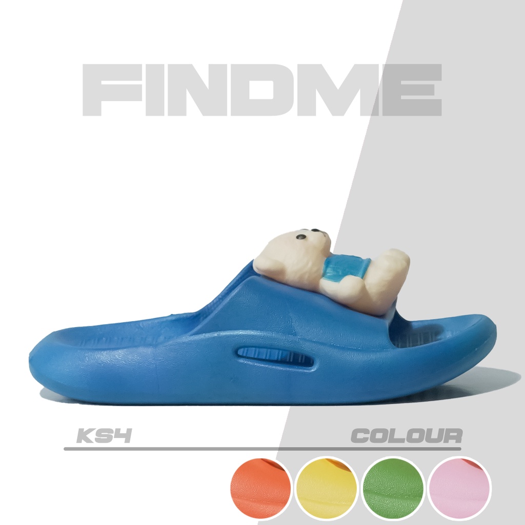 SANDAL ANAK IMPORT BERKUALITAS NYAMAN UNIK ELASTIS ANTI SLIP BERUANG LUCU KS4