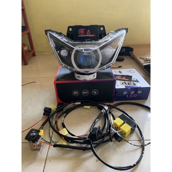 Projie Proji biled Beat fi deluxe 2020-2022 + d2 laser + saklar pass beam + devil rgb