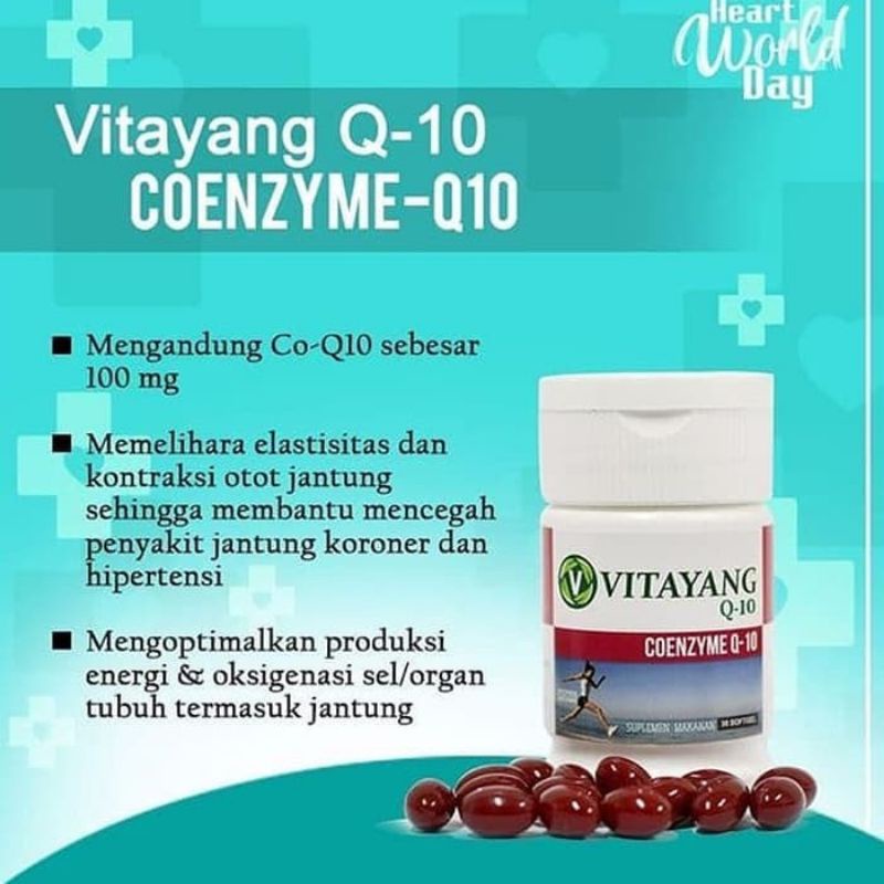 Vitayang Coenzyme Q10 Suplemen Antioksidan Untuk Kesehatan Jantung Original kk Indonesia