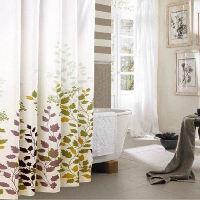 TIRAI KAMAR MANDI WATERPROOF CURTAIN SHOWER KUALITAS BAGUS TEBAL