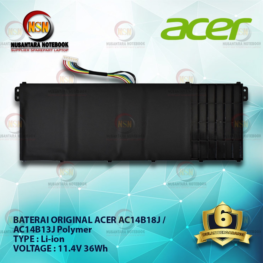 Baterai Acer Original Laptop Acer AC14B8J Polymer For Laptop V3-111 E3-111 B115-M 15.2V 3220mAh