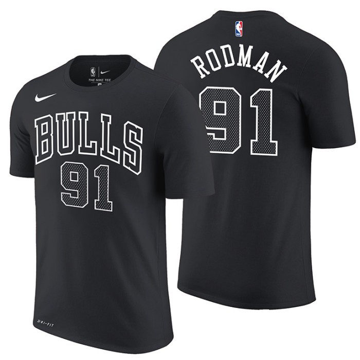 Bask Kaos Baju Tshirt Baju Basket Nba Nike Bulls 91 Rodman Pria/W Combed30S