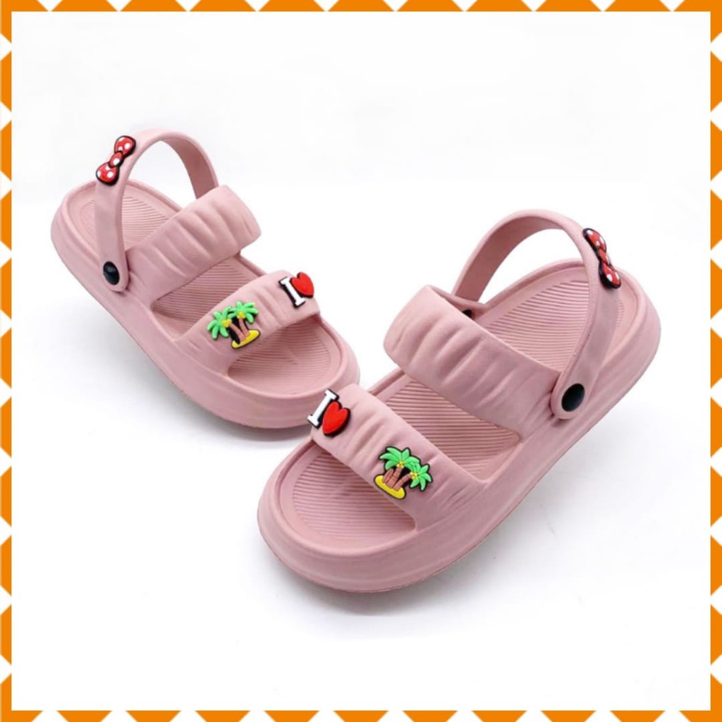 Sandal Wanita Sandal Selop Jelly Karet Korean Style Empuk Elastis Tali Belakang Kekinian