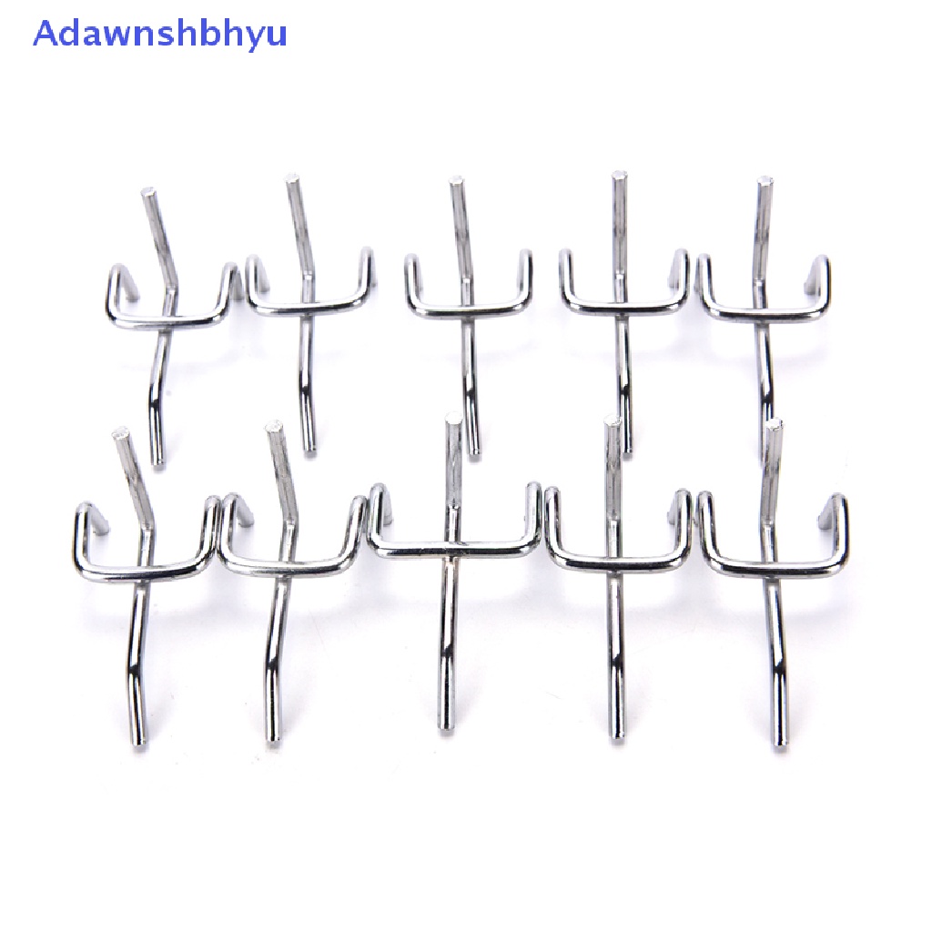 Adhyu 10pc Papan Pasak Metal Pegboard Hooks Penyimpanan Toko Kerja Garasi Display ID