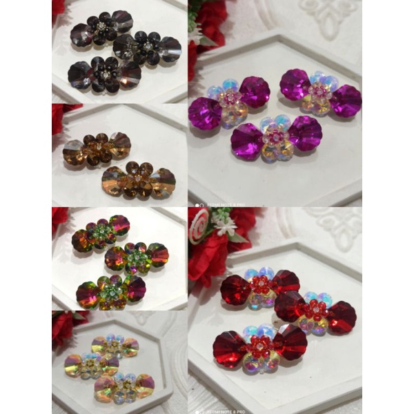 bros kristal kerang/bros Swarovski/bros handmade/peniti hijab/bros mewah